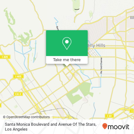 Santa Monica Boulevard and Avenue Of The Stars map