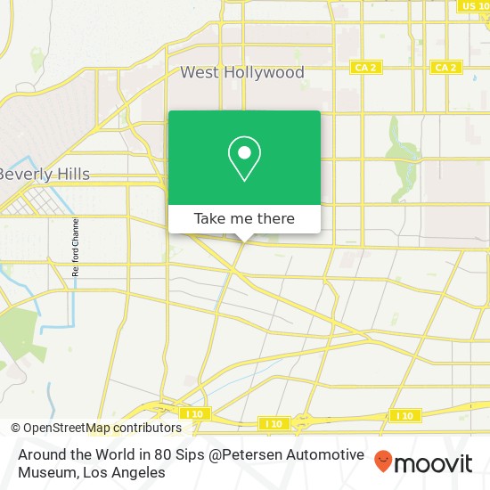 Mapa de Around the World in 80 Sips @Petersen Automotive Museum