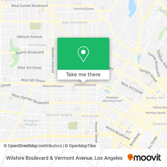 Wilshire Boulevard & Vermont Avenue map