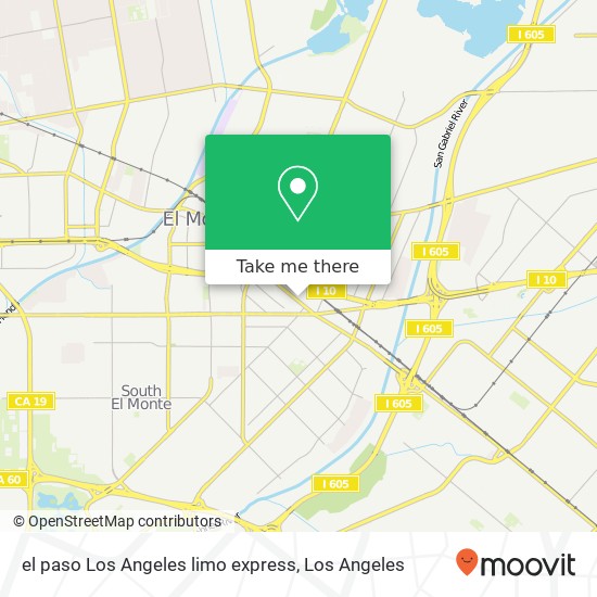 Mapa de el paso Los Angeles limo express