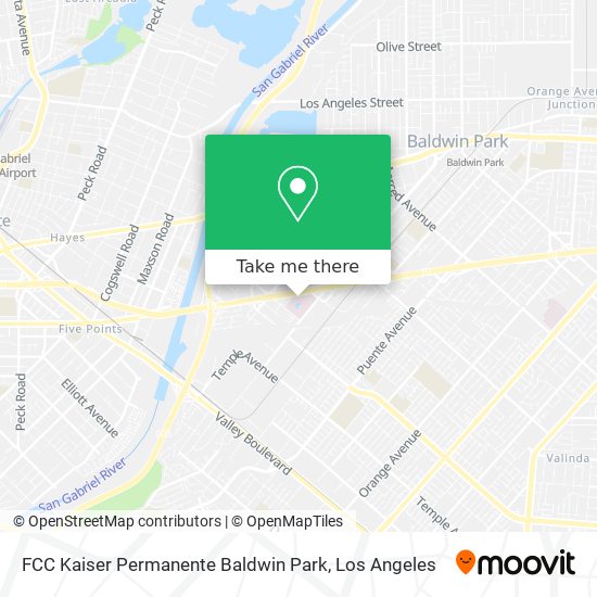 Mapa de FCC Kaiser Permanente Baldwin Park