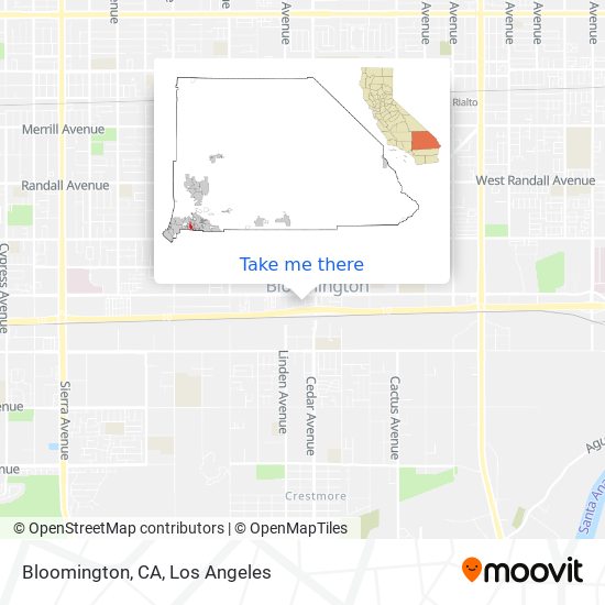 Mapa de Bloomington, CA