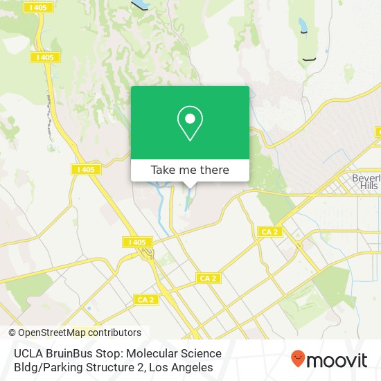 Mapa de UCLA BruinBus Stop: Molecular Science Bldg / Parking Structure 2