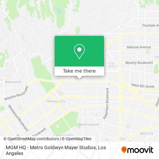 MGM HQ - Metro Goldwyn Mayer Studios map