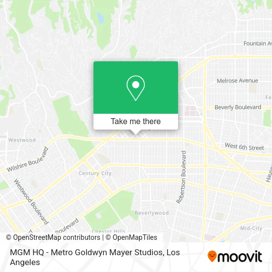 MGM HQ - Metro Goldwyn Mayer Studios map