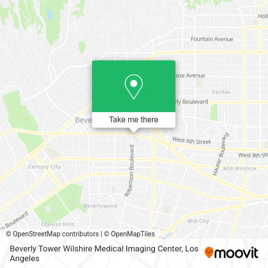 Mapa de Beverly Tower Wilshire Medical Imaging Center