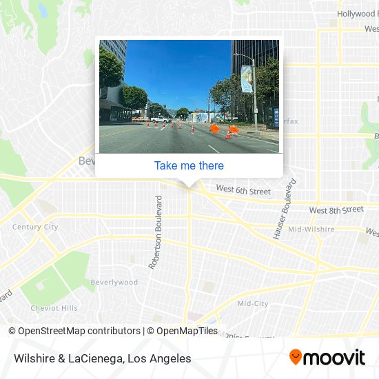 Wilshire & LaCienega map