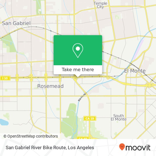 San Gabriel River Bike Route map