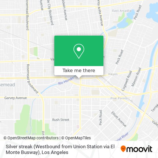 Silver streak (Westbound from Union Station via El Monte Busway) map