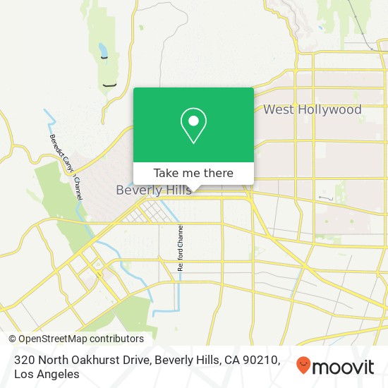 Mapa de 320 North Oakhurst Drive, Beverly Hills, CA 90210
