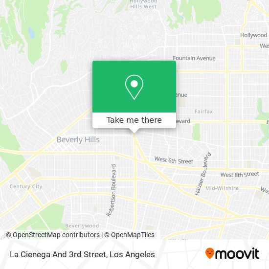 La Cienega And 3rd Street map