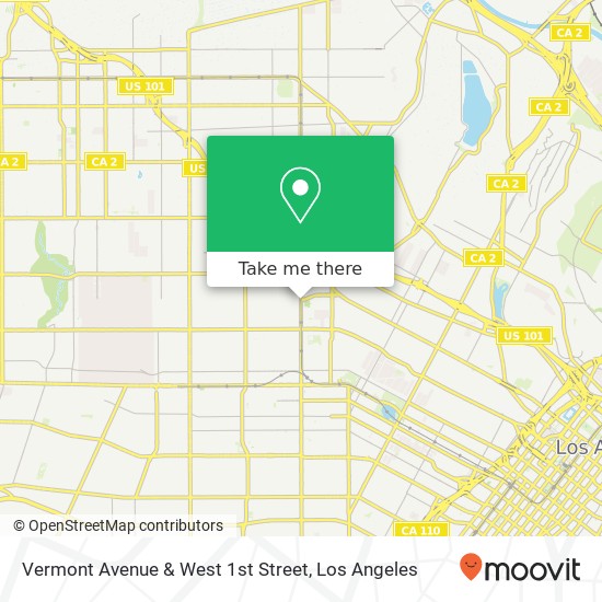 Vermont Avenue & West 1st Street map