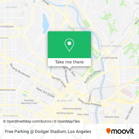 Mapa de Free Parking @ Dodger Stadium