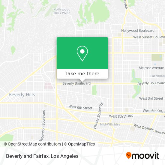 Beverly and Fairfax map