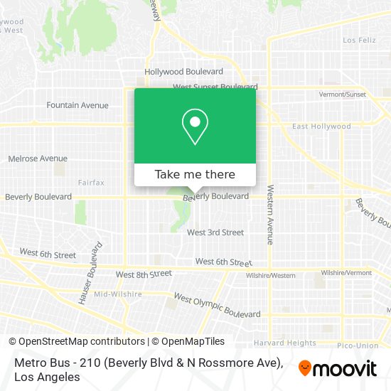 Mapa de Metro Bus - 210 (Beverly Blvd & N Rossmore Ave)