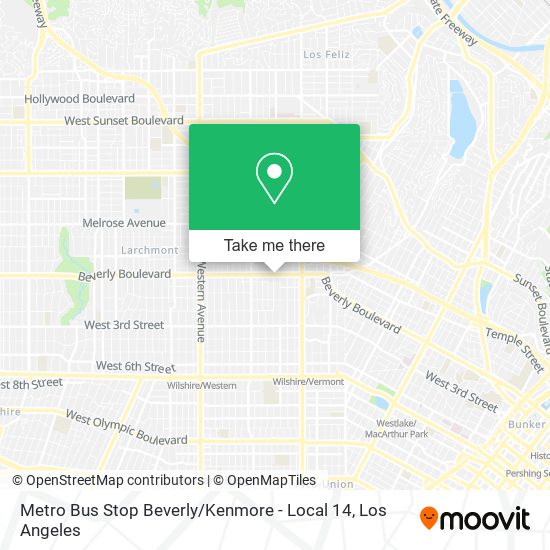 Mapa de Metro Bus Stop Beverly / Kenmore - Local 14
