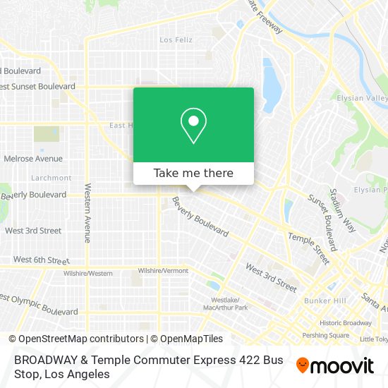 Mapa de BROADWAY & Temple Commuter Express 422 Bus Stop