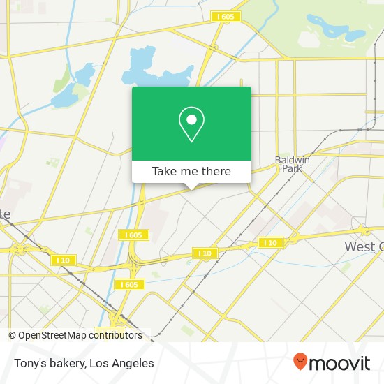 Mapa de Tony's bakery