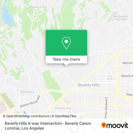 Mapa de Beverly Hills 6-way Intersection - Beverly Canon Lomitas
