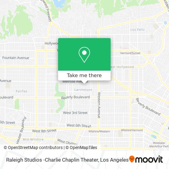 Mapa de Raleigh Studios -Charlie Chaplin Theater