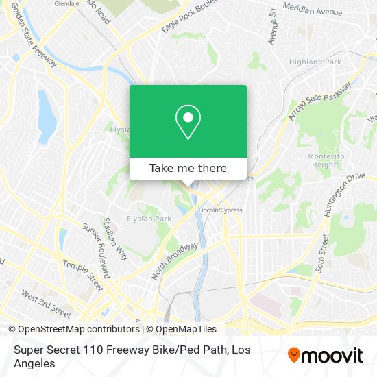 Mapa de Super Secret 110 Freeway Bike / Ped Path