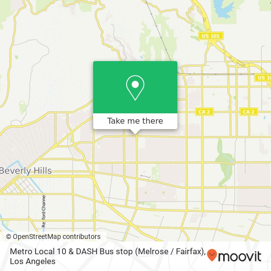 Metro Local 10 & DASH Bus stop (Melrose / Fairfax) map