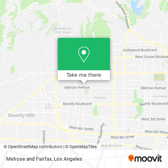 Melrose and Fairfax map