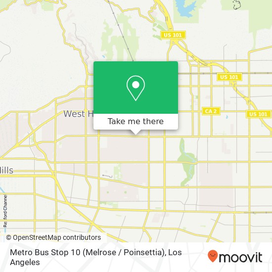 Metro Bus Stop 10 (Melrose / Poinsettia) map