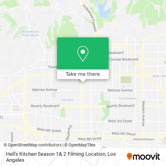 Mapa de Hell's Kitchen Season 1& 2 Filming Location