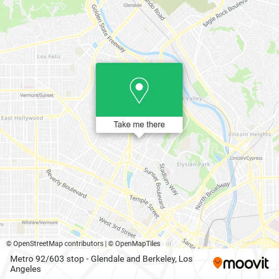 Mapa de Metro 92 / 603 stop - Glendale and Berkeley