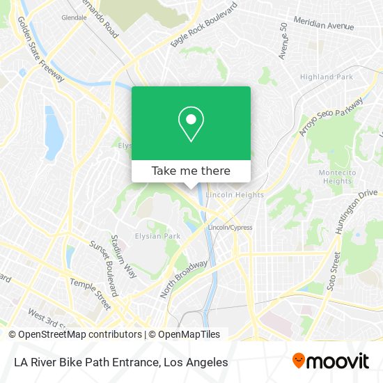 LA River Bike Path Entrance map