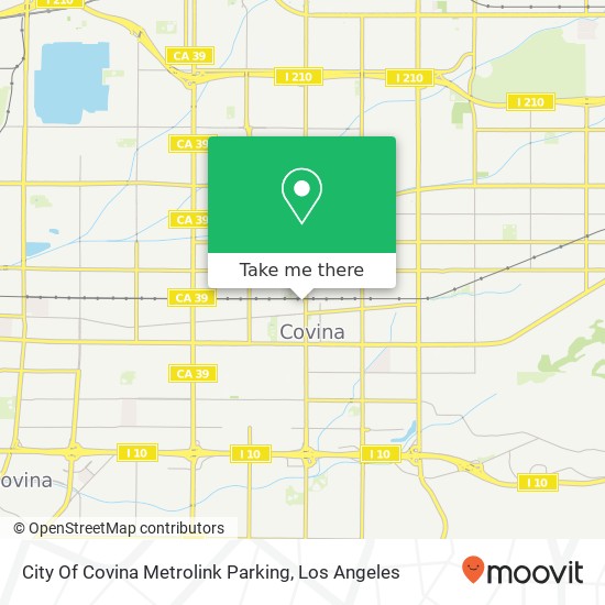 City Of Covina Metrolink Parking map