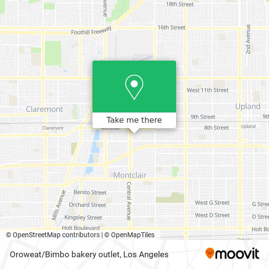 Oroweat/Bimbo bakery outlet map