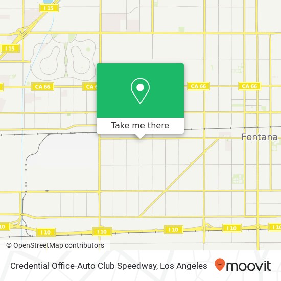 Credential Office-Auto Club Speedway map