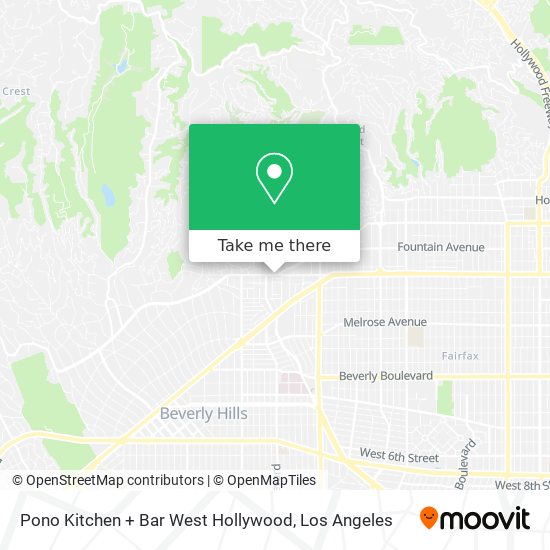 Pono Kitchen + Bar West Hollywood map