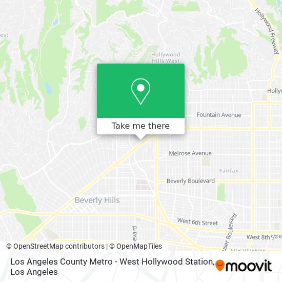 Mapa de Los Angeles County Metro - West Hollywood Station