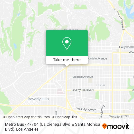 Mapa de Metro Bus - 4 / 704 (La Cienega Blvd & Santa Monica Blvd)