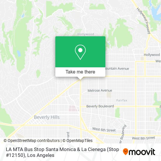 LA MTA Bus Stop Santa Monica & La Cienega (Stop #12150) map
