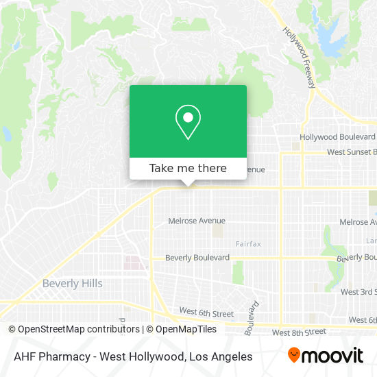 Mapa de AHF Pharmacy - West Hollywood