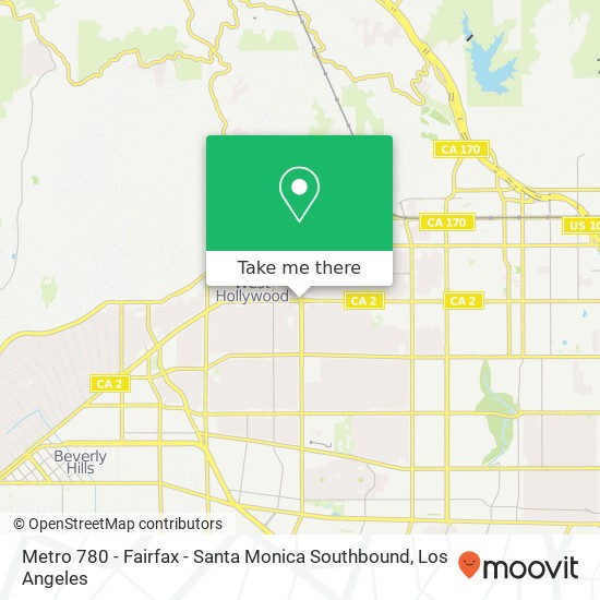 Metro 780 - Fairfax - Santa Monica Southbound map