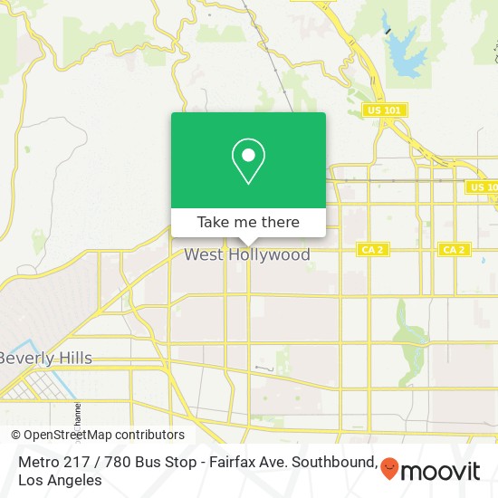 Metro 217 / 780 Bus Stop - Fairfax Ave. Southbound map