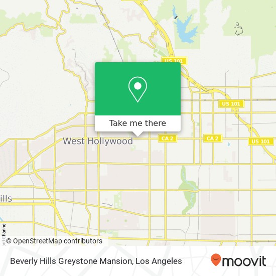 Beverly Hills Greystone Mansion map