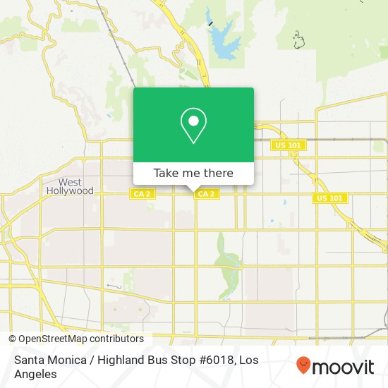 Santa Monica / Highland Bus Stop #6018 map
