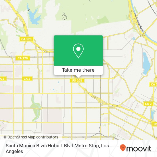 Mapa de Santa Monica Blvd / Hobart Blvd Metro Stop