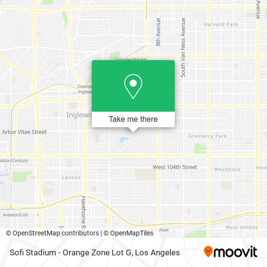 Sofi Stadium - Orange Zone Lot G map