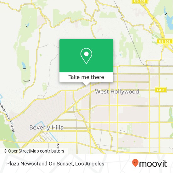 Plaza Newsstand On Sunset map