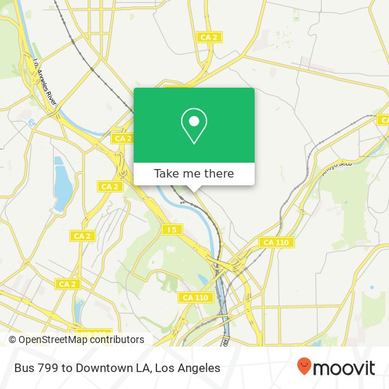 Bus 799 to Downtown LA map