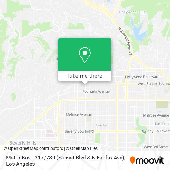 Mapa de Metro Bus - 217 / 780 (Sunset Blvd & N Fairfax Ave)