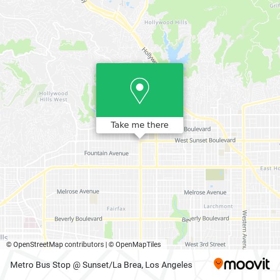 Mapa de Metro Bus Stop @ Sunset / La Brea