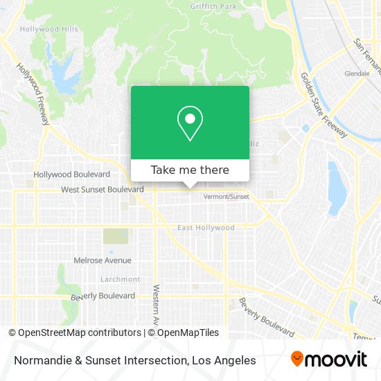 Normandie & Sunset Intersection map